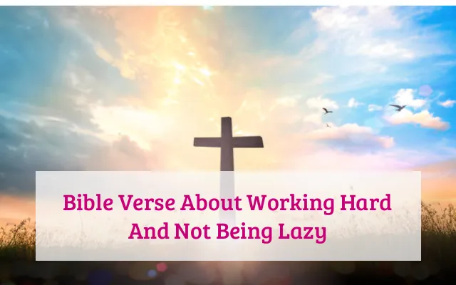 Bible Verse About Working Hard And Not Being Lazy