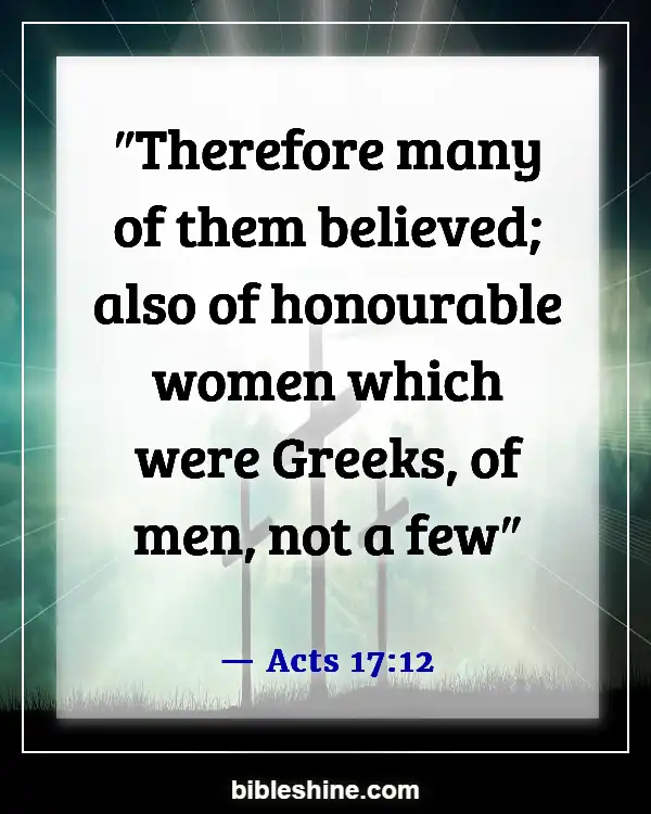 Bible Verse About Women Preachers (Acts 17:12)