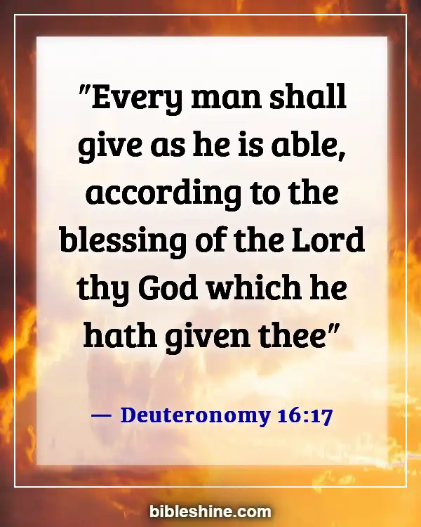 Bible Verses On Tithes And Offerings (Deuteronomy 16:17)