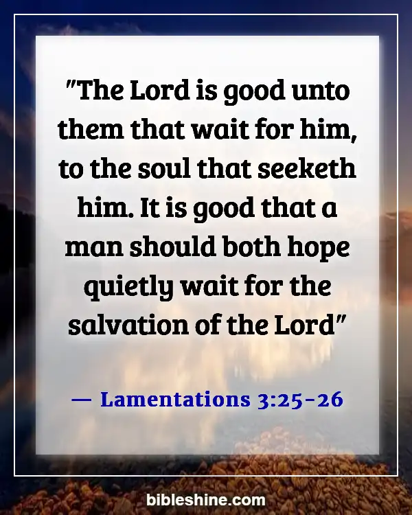 Bible Verses About God's Timing (Lamentations 3:25-26)