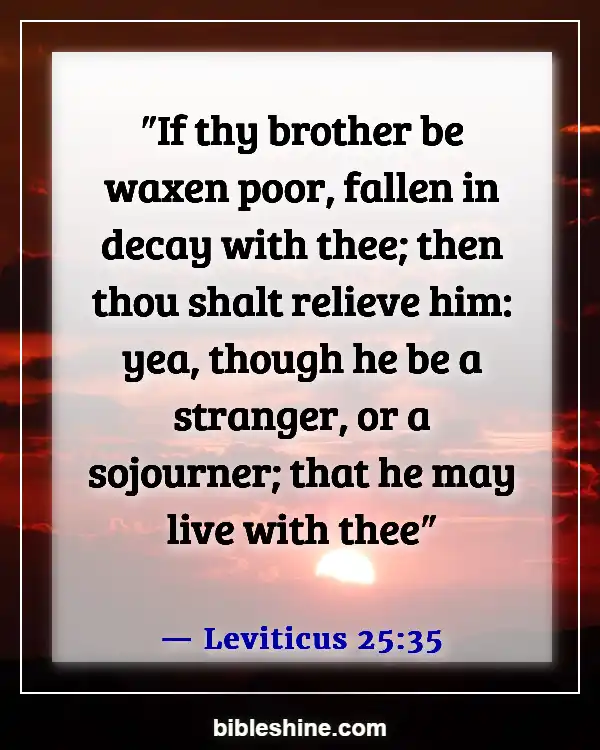 Bible Verses About Helping The Poor (Leviticus 25:35)