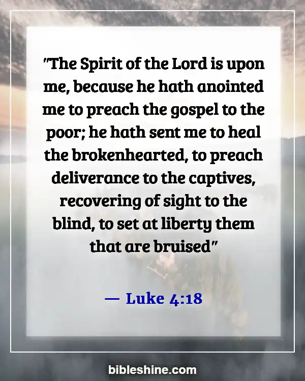 Bible Verses About Helping The Poor (Luke 4:18)