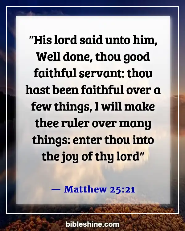 Bible Verse About Treasure In Heaven (Matthew 25:21)