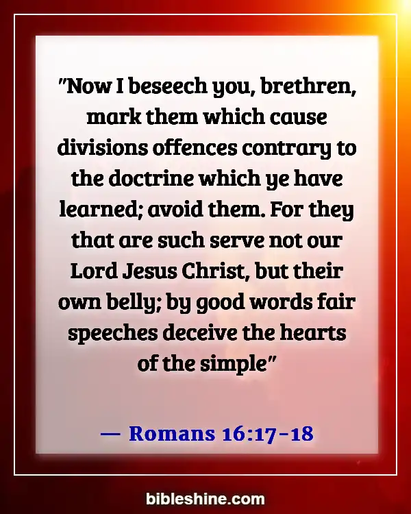 Bible Verses About Negative Influences (Romans 16:17-18)