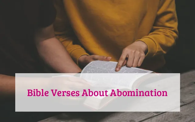 Bible Verses About Abomination