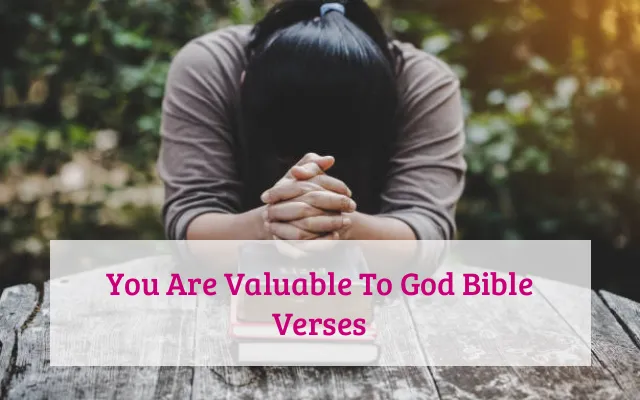 You Are Valuable To God Bible Verses